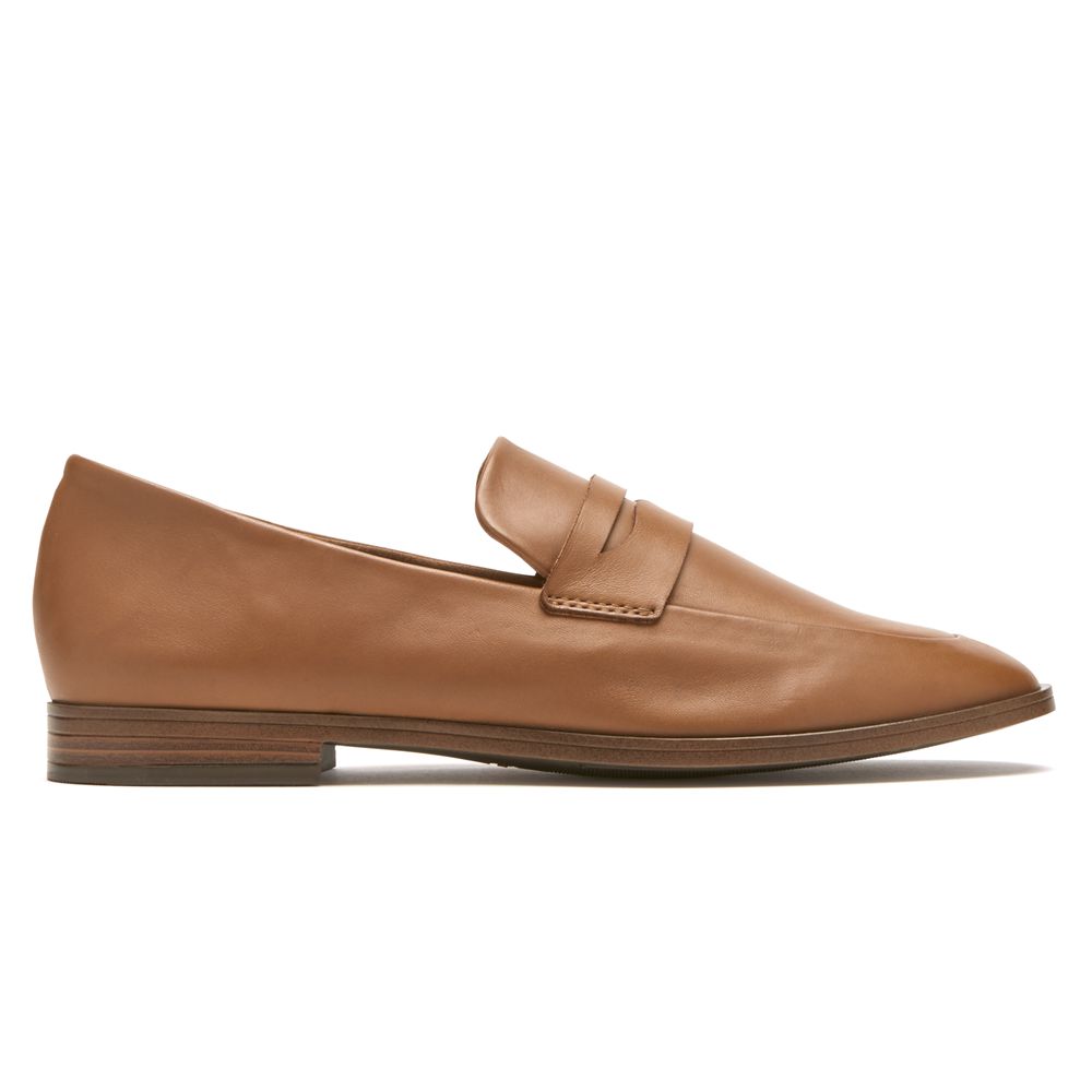 Rockport Women's Perpetua Classic Penny Loafers - Brown - USA (3546INDKC)